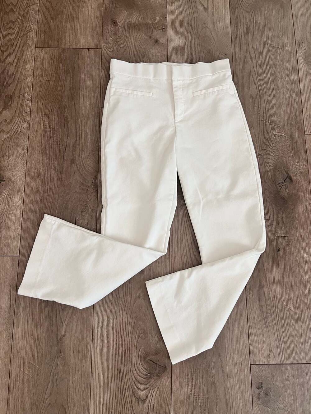 Zara White High-Waisted Flared Mini Flare Pants